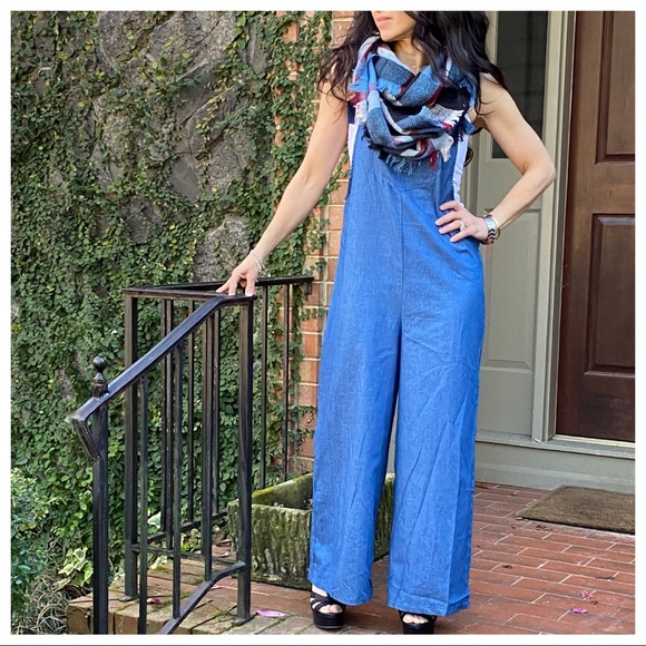 ✨LAST ONE✨Chic denim wide leg jumpsuit - Picture 7 of 8